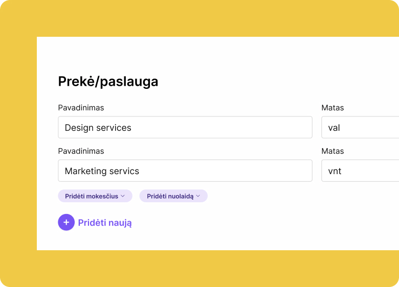 Invoice line items